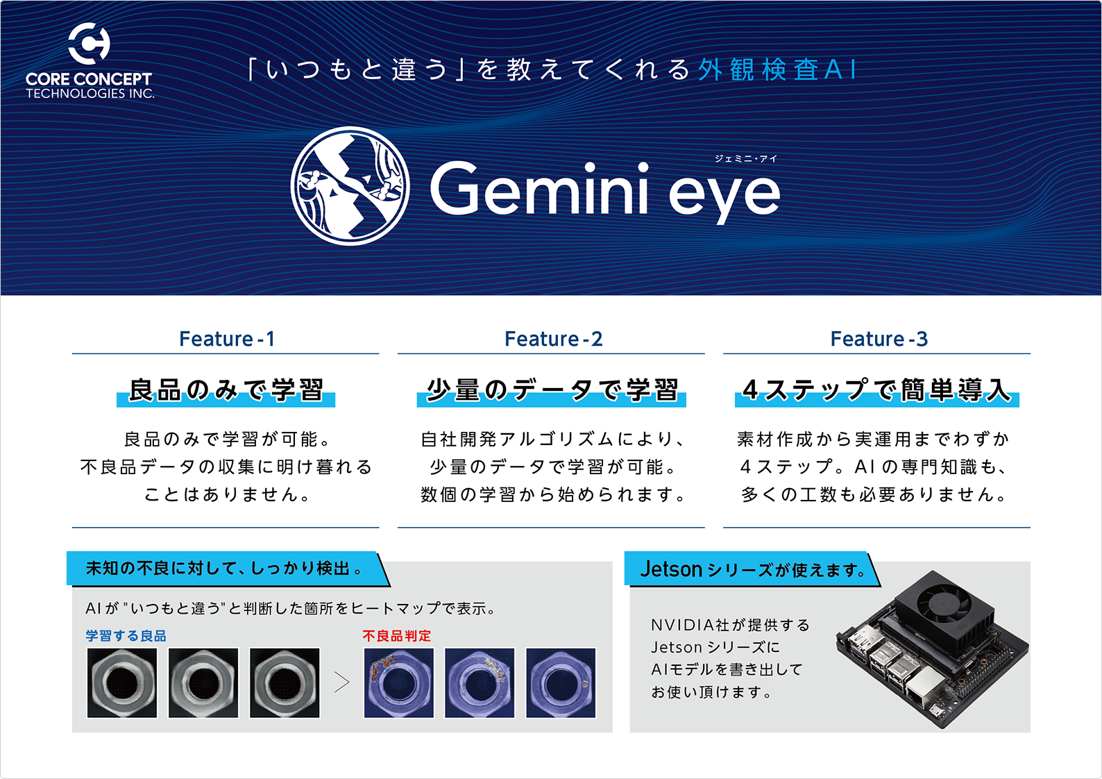 Gemini eyeの特徴をまとめた画像