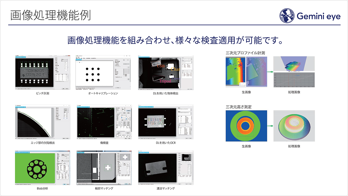 Gemini eyeの画像処理機能を示した画像